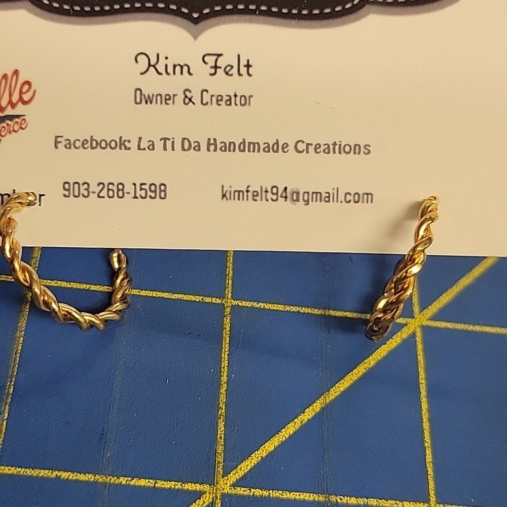 Twisted Gold Tone 3/4" Hoop Earrings